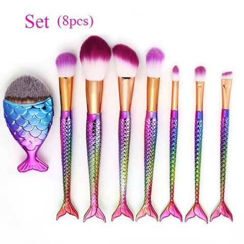 8PCS Make Up Foundation Eyebrow Eyeliner Blush Cosmetic Concealer Brushes